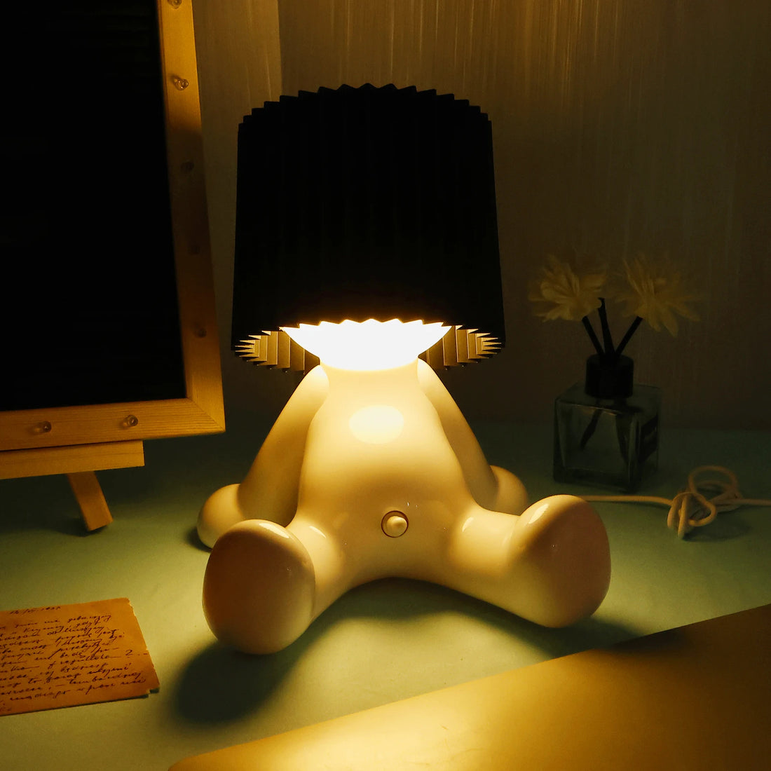 Creative Shy Man Book Light – Funny Table Night Lamp for Bedroom & Desk Decor