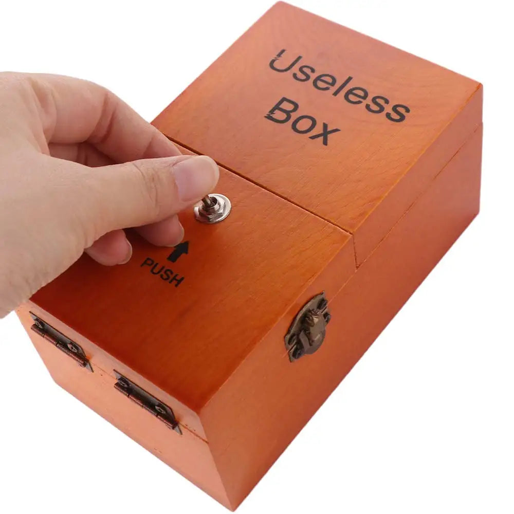 Leave Me Alone Useless Box – Funny Wooden Automatic Switch Toy, Interactive Desk Decoration & Novelty Gift