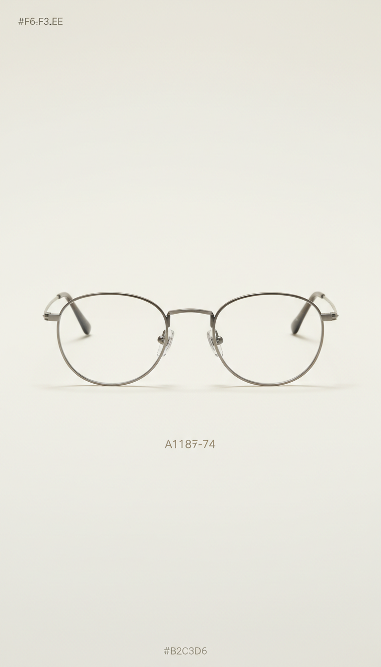 Round optical titanium glasses