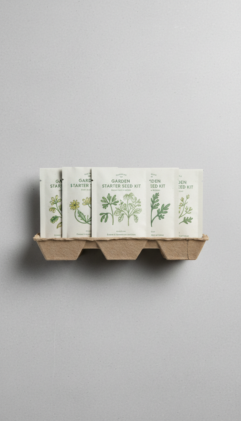 Garden starter seed kit with illustrated packets