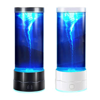 LED light creating a spinning water vortex tornado effect