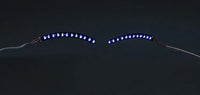 False eyelashes with blue LED lights illuminated