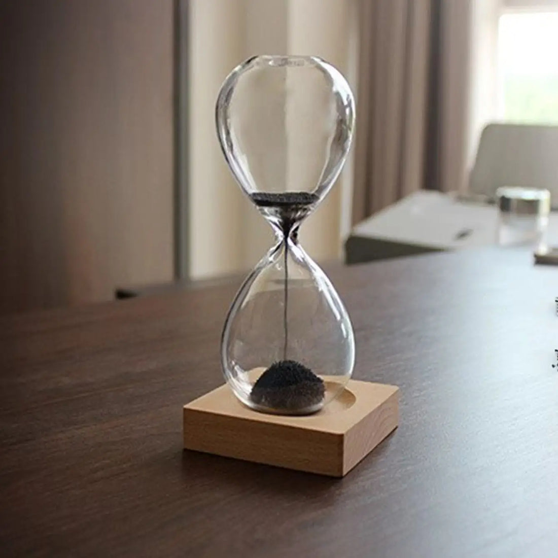 The Hourglass That Blooms — Magnetic Iron-Sand Timer