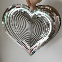 Stainless steel heart-shaped rotating wind spinner