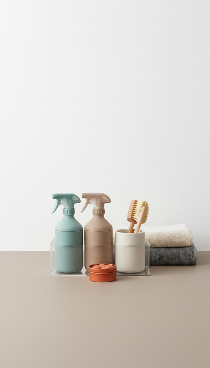 Cleaning organizer kit with stackable box