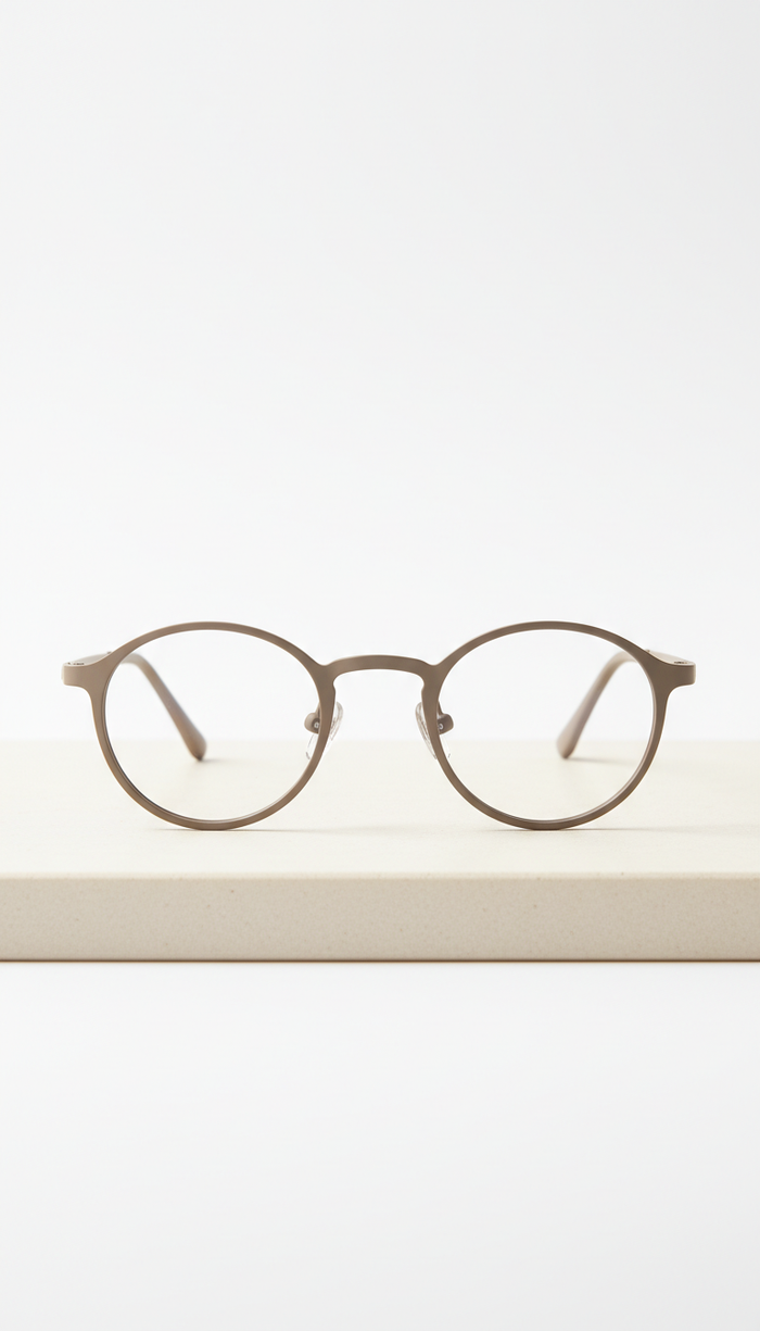 Round Lightweight Metal Frame in Taupe