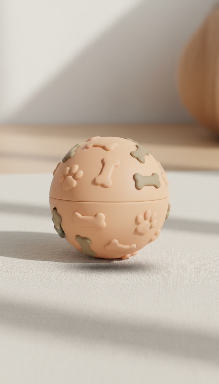 Peach Silicone Rolling Dog Ball