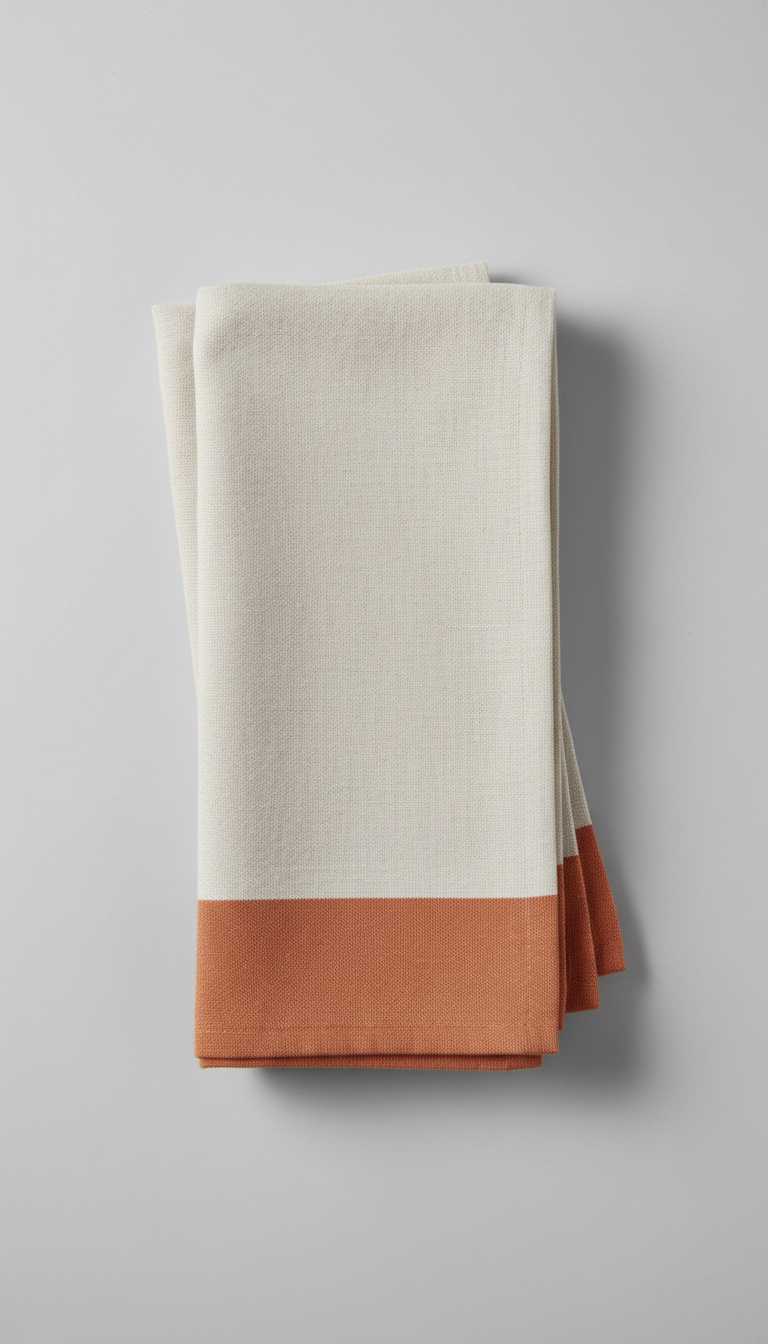 Linen Kitchen Towel Set with Clay Accent