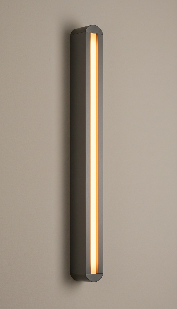 Modern LED Wall Fixture with Burnt Orange Accents