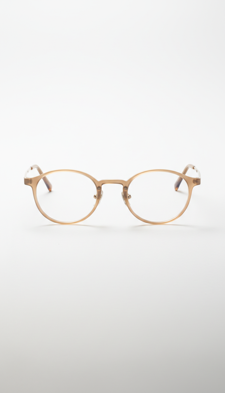 Acetate soft gold round frame